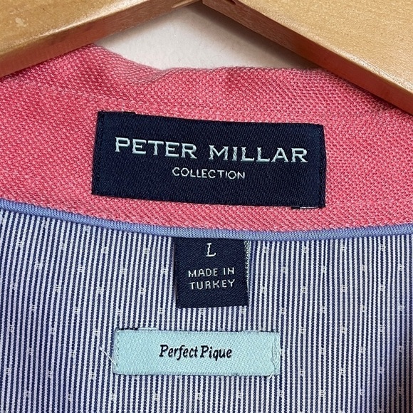 Peter Millar Collection Perfect Pique Polo in Salmon Pink L - Picture 4 of 9